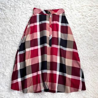 BLUE LABEL CRESTBRIDGE - 【極美品】ブルーレーベルクレストブリッジ　チェック柄 ロングスカート　ベルト付き