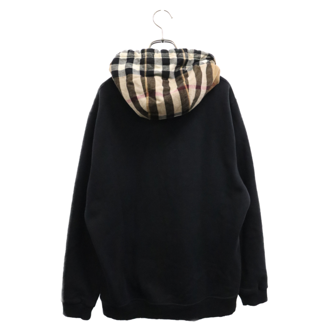 BURBERRY(バーバリー)のBURBERRY LONDON バーバリーロンドン Checked Cotton Blend Hoodie 8045004 チェックコットンブレンドフーディー プルオーバーパーカー ブラック メンズのトップス(パーカー)の商品写真