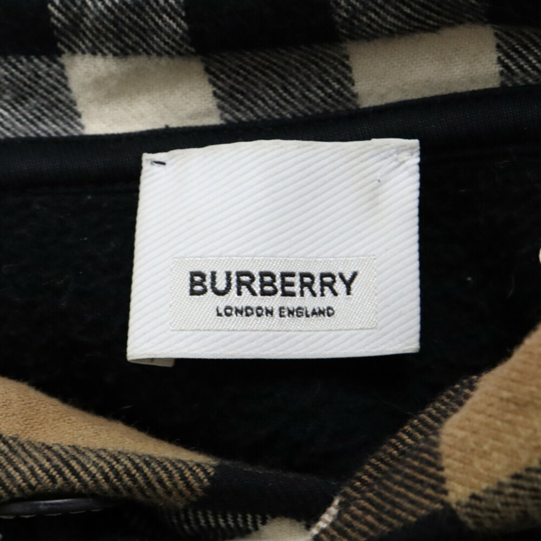 BURBERRY(バーバリー)のBURBERRY LONDON バーバリーロンドン Checked Cotton Blend Hoodie 8045004 チェックコットンブレンドフーディー プルオーバーパーカー ブラック メンズのトップス(パーカー)の商品写真