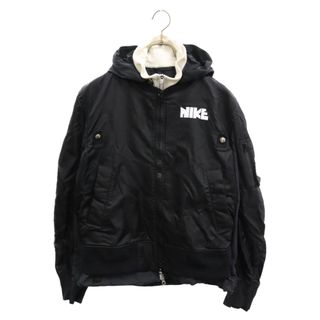 サカイ(sacai)のSacai サカイ 21AW ×NIKE LAYERED JKT レイヤード ブルゾン ドッキング ジップアップ フーデット ジャケット ブラック CZ4697-010(ブルゾン)