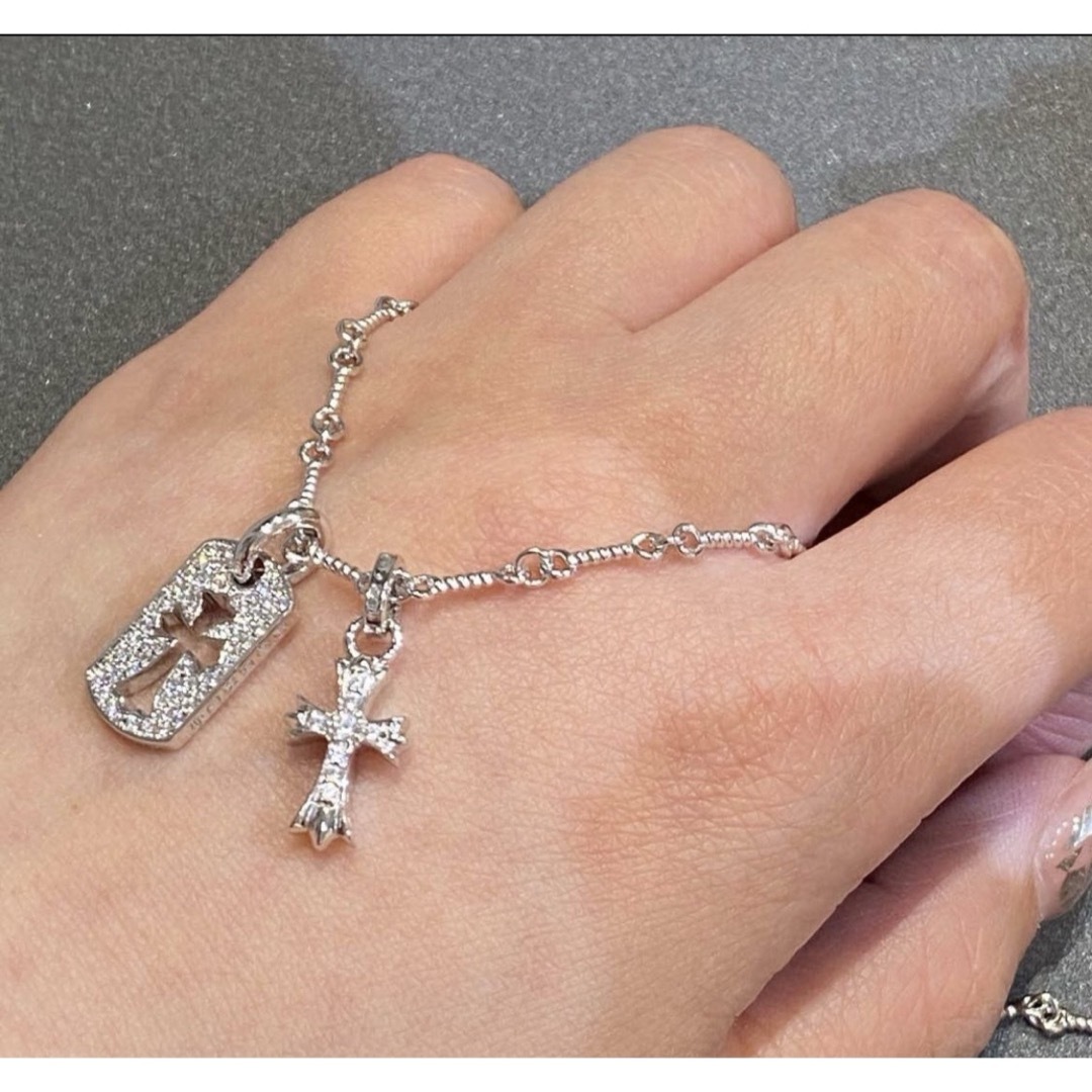 【大人気】高級 ネックレス  ダイヤモンド  シルバー　クロス　十字架 メンズのアクセサリー(ネックレス)の商品写真