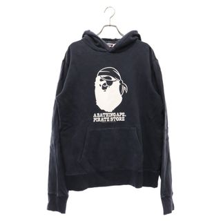 アベイシングエイプ(A BATHING APE)のA BATHING APE アベイシングエイプ PIRATE STORE パイレーツストア フロントエイプヘッド プリント スウェットプルオーバー パーカー ネイビー 4910-182-012(パーカー)