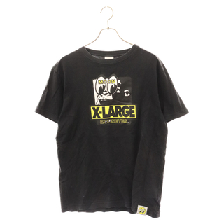エクストララージ(XLARGE)のX-LARGE エクストララージ × MOONEYES S/S TEE MOON OG × ムーンアイズ ムーングラフィックロゴ プリント半袖Tシャツ カットソー ブラック(Tシャツ/カットソー(半袖/袖なし))