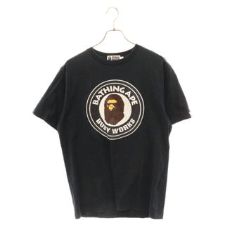 アベイシングエイプ(A BATHING APE)のA BATHING APE アベイシングエイプ BUSY WORKS サークルロゴプリント 半袖Tシャツ カットソー ブラック(Tシャツ/カットソー(半袖/袖なし))