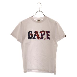 アベイシングエイプ(A BATHING APE)のA BATHING APE アベイシングエイプ ロゴカモプリント 半袖Tシャツ カットソー ホワイト(Tシャツ/カットソー(半袖/袖なし))