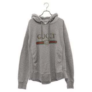 GUCCI グッチ フロントロゴ スウェット プルオーバー パーカー グレー 463591-X5S85