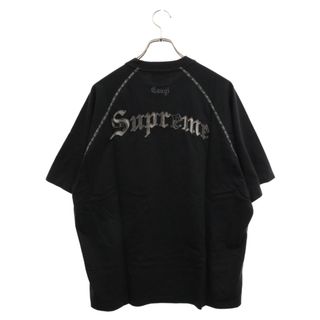 シュプリーム(Supreme)のSUPREME シュプリーム 23SS × Coogi Raglan S/S Top クージー ラグランスリーブ エンブロイダリー 半袖Tシャツ カットソー ブラック(Tシャツ/カットソー(半袖/袖なし))