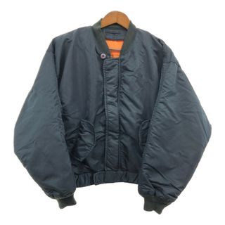 ショット(schott)のSchott ショット MA-1 フライトジャケット ミリタリー ネイビー (メンズ L) 中古 古着 Q5391(ミリタリージャケット)