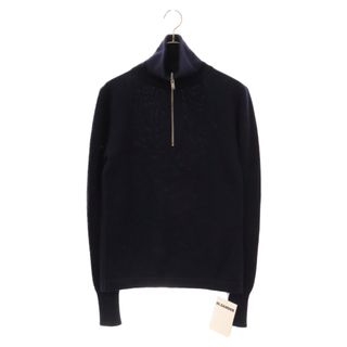 Jil Sander - JIL SANDER ジルサンダー 21AW Half Zip Wool Sweater ハーフジップ ウール ニットセーター ネイビー JSMT751007