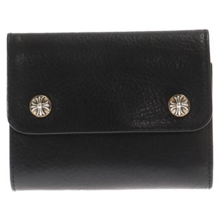 クロムハーツ(Chrome Hearts)のCHROME HEARTS クロムハーツ WAVE MINI/ウェーブミニ クロスボールボタンレザーウォレット財布(折り財布)