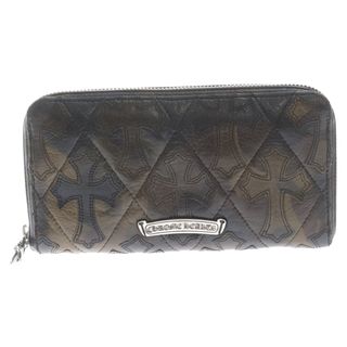 クロムハーツ(Chrome Hearts)のCHROME HEARTS クロムハーツ REC ZIP WALLET CEMETERY CROSS QUILTED PATCHES カモフラ ラウンドジップセメタリークロスキルティングレザーウォレット長財布 マルチ(長財布)