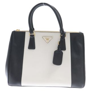 プラダ(PRADA)のPRADA プラダ SAFFIANO サフィアーノ トライアングルロゴ付き 2WAY バイカラーハンドバッグ ショルダーバッグ ブラック/ホワイト B2274C(ショルダーバッグ)