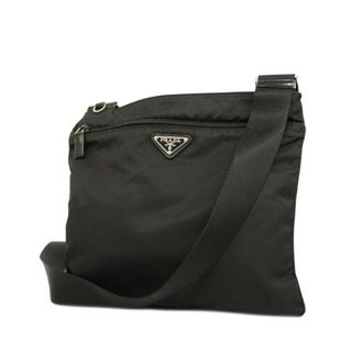 プラダ(PRADA)の【4ia0616-r】プラダ ショルダーバッグ/ナイロン/ブラック/シルバー金具 【中古】 レディース(ショルダーバッグ)