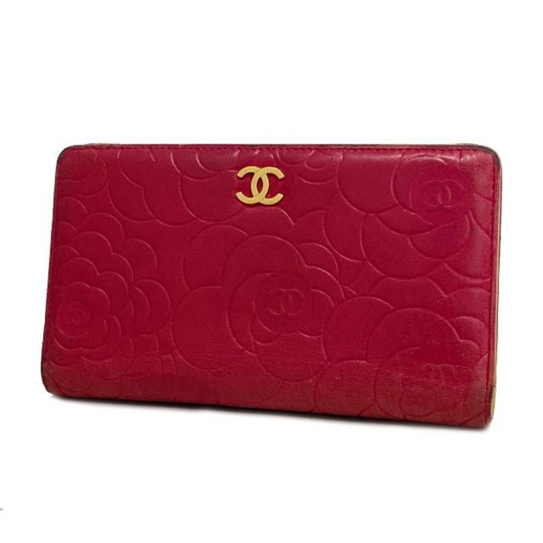CHANEL - 【4ia0651-r】シャネル 長財布/カメリア/レザー/ピンク CHANEL - 【4ia0651-r】シャネル 長財布/カメリア/レザー/ピンク
