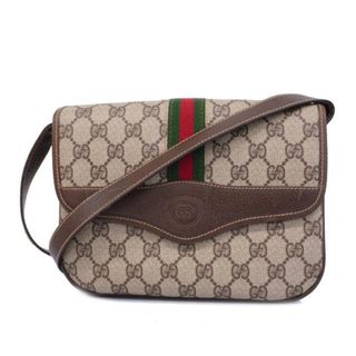 グッチ(Gucci)の【4ia0912】グッチ ショルダーバッグ/GGスプリーム/シェリーライン/001 113 6862/PVC/ベージュ/ゴールド金具 【中古】 レディース(ショルダーバッグ)