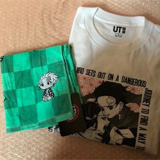 竈門炭治郎 竈門ねずこ Tシャツ＆タオルハンカチ(Tシャツ/カットソー(半袖/袖なし))