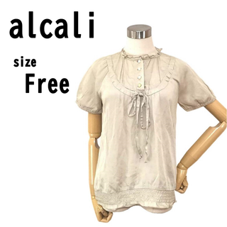 【F】alcali アルカリ レディース トップス 薄手ブラウス 若干透け感あり(その他)