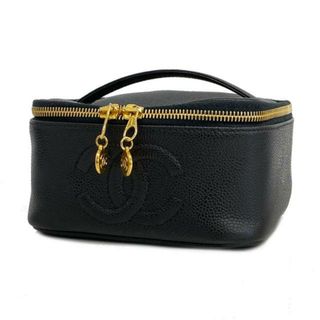 シャネル(CHANEL)の【4ia0832】シャネル バニティバッグ/キャビアスキン/ブラック/ゴールド金具 【中古】 レディース(その他)