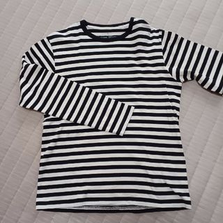 ムジルシリョウヒン(MUJI (無印良品))の無印良品　ボーダーTシャツ　L(Tシャツ(長袖/七分))