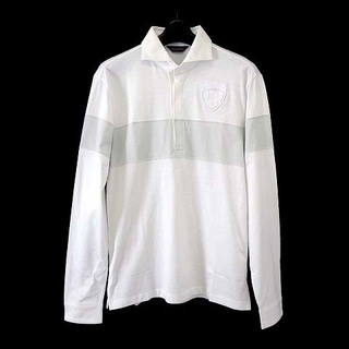 ジョセフオム JOSEPH シャツ ポロシャツ ラガーシャツ 長袖 S 46 白(ポロシャツ)