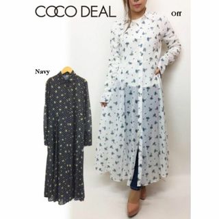 COCO DEAL 花柄 ロング シャツワンピース ホワイト 2(ロングワンピース/マキシワンピース)