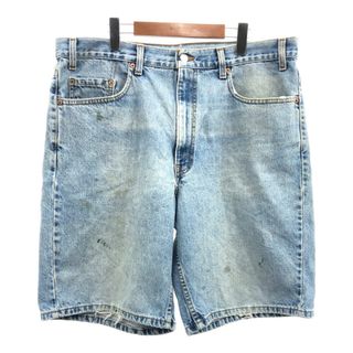 リーバイス(Levi's)の90年代 Levi's リーバイス 550 デニム ショートパンツ アメカジ ライトブルー (メンズ W38) 中古 古着 Q5406(ショートパンツ)