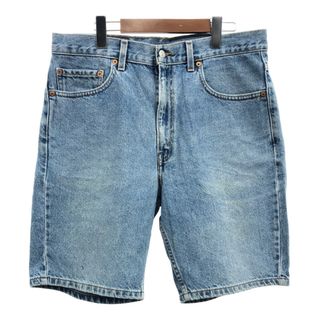 リーバイス(Levi's)の00年代 Levi's リーバイス 505 デニムショートパンツ アメカジ ライトブルー (メンズ W34) 中古 古着 Q5407(ショートパンツ)