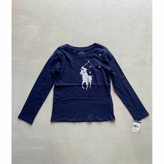 ポロラルフローレン(POLO RALPH LAUREN)のポロラルフローレン ガールズ ビッグポニーロングTシャツ ネイビー (y185)(Tシャツ/カットソー)