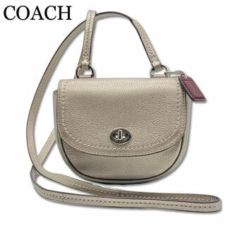 コーチ(COACH)のコーチ レザー ポシェット ショルダーバッグ 斜め掛け レディース シルバー(ショルダーバッグ)