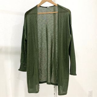 H&M ロングカーディガン カーキ　サイズM