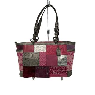 コーチ(COACH)のCOACH　コーチ　　ホリデーパッチワークギャラリートートバッグ F12864　ピンク系　ワンショルダー　パッチワーク【中古】KB-8344(トートバッグ)