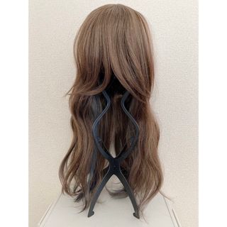 フルウィッグ　ロング　ウィッグ　キャラメルブラウン　ブルーメッシュ　耐熱　wig