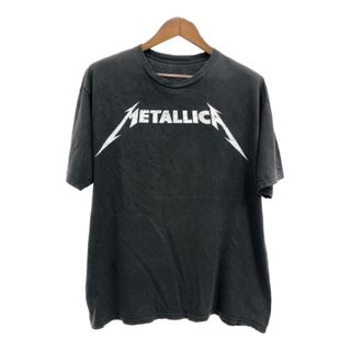 METALLICA メタリカ 半袖Ｔシャツ バンドT ロゴ ブラック (メンズ M相当) 中古 古着 Q5418(Tシャツ/カットソー(半袖/袖なし))