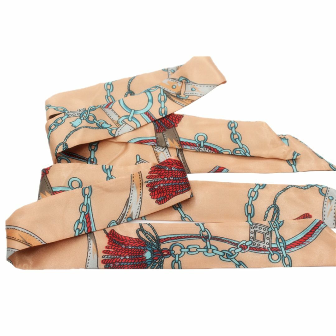 送料無料S44 スカーフ バッグ用スカーフ 細スカーフ ハンドルスカーフ 2枚組 レディースのファッション小物(バンダナ/スカーフ)の商品写真