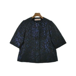 マルニ(Marni)のMARNI マルニ ジャケット（その他） 40(M位) 青x茶系(総柄) 【古着】【中古】(その他)