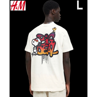 新品 H&M × スヌーピー グラフィティ Tシャツ スタバ ディズニー L