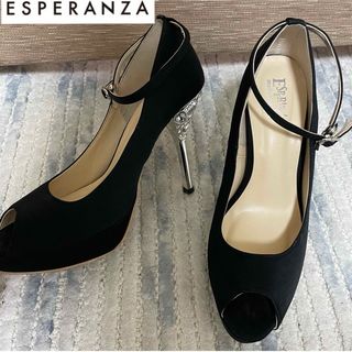 ESPERANZA - ESPERANZA エスペランサ ビジューヒール パンプス ブラック 23cm