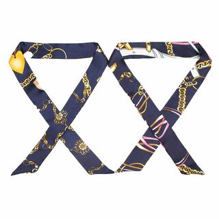 送料無料S68 スカーフ バッグ用スカーフ 細スカーフ ハンドルスカーフ 2枚組(バンダナ/スカーフ)
