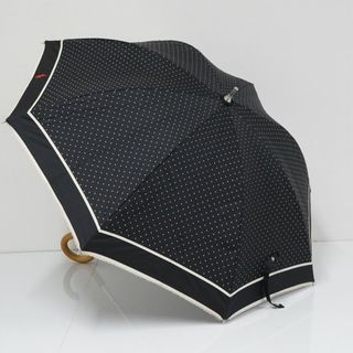 日傘 Polo Ralph Lauren ポロラルフローレン USED美品 ブラック ドット 晴雨兼用 ピコレース　UV 遮光 47cm S0623