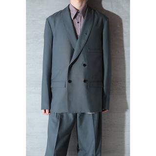 ルメール(LEMAIRE)のlemaire belted DB jacket iron grey(テーラードジャケット)