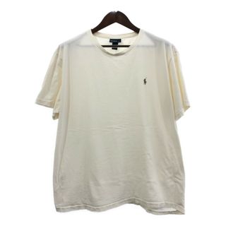 ポロラルフローレン(POLO RALPH LAUREN)のPolo by Ralph Lauren ポロ ラルフローレン 半袖Ｔシャツ ワンポイント ホワイト (メンズ XL) 中古 古着 Q5431(Tシャツ/カットソー(半袖/袖なし))