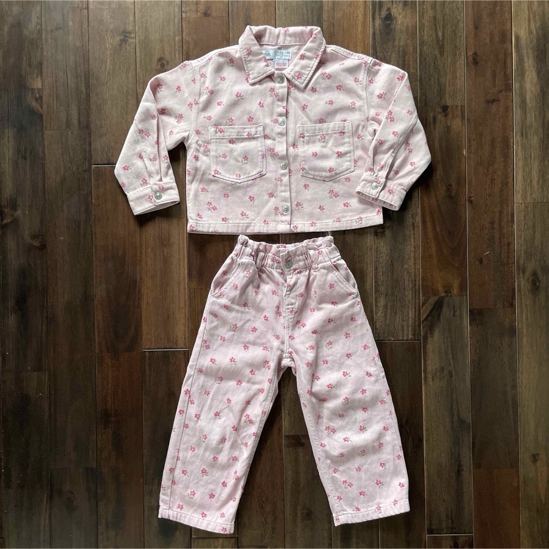 ZARA KIDS 104 セットアップ フラワー 花柄 ジャケット パンツ