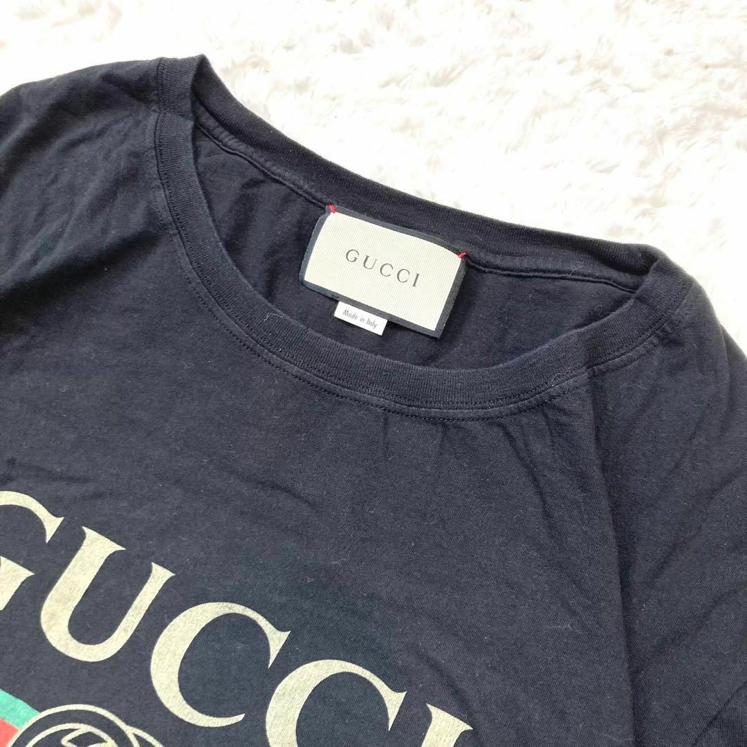 Gucci(グッチ)の【定番☆人気】GUCCI グッチ Tシャツ ブラック ヴィンテージロゴ XL メンズのトップス(Tシャツ/カットソー(半袖/袖なし))の商品写真