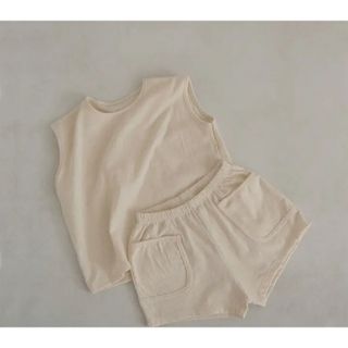 タンクトップとショーツのセット,綿100%,子供用ベスト,夏用(Tシャツ/カットソー)