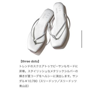 TKEES - ほぼ新品　three dots トング　サンダル　シルバー　ティキーズ