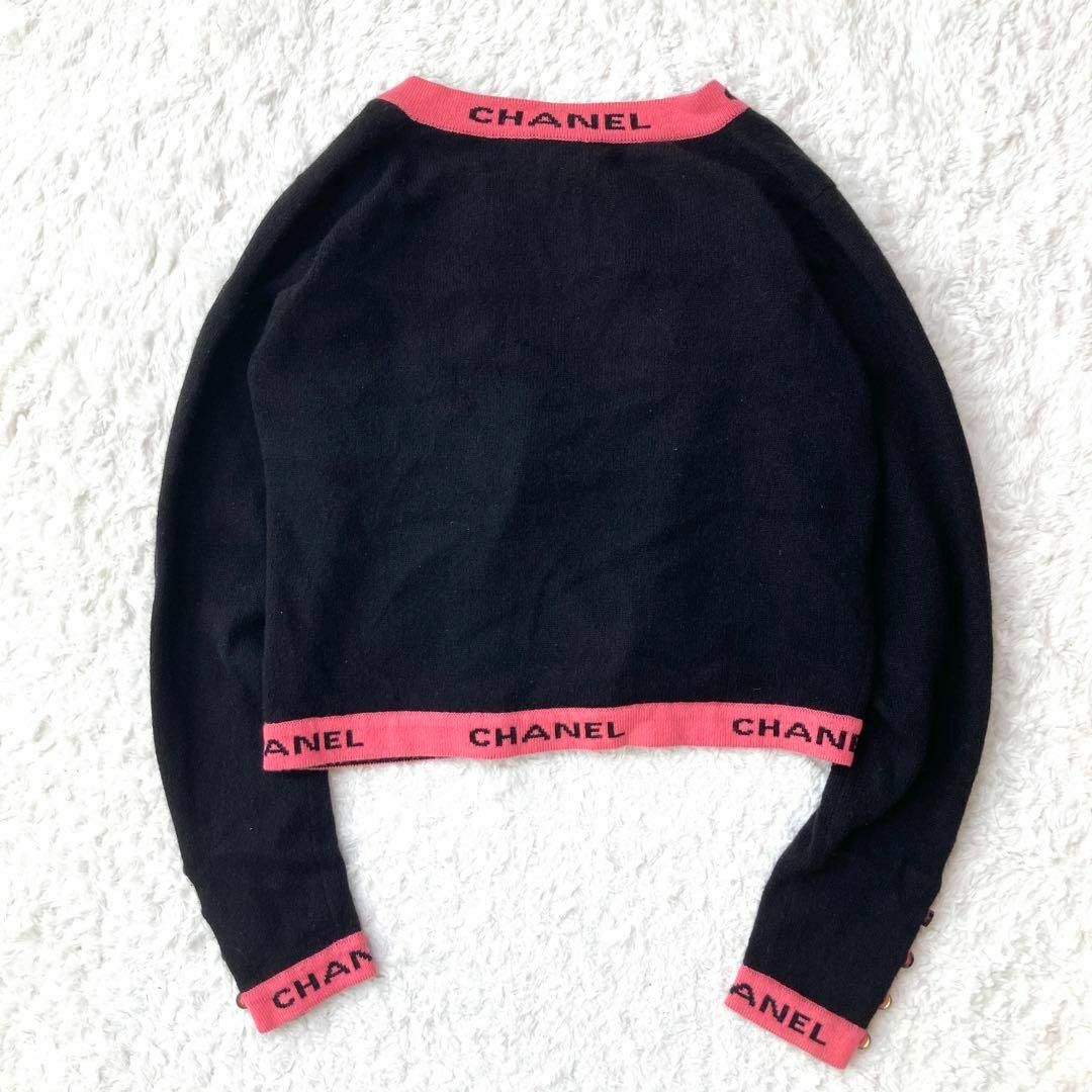 CHANEL - 【希少☆極美品】95C シャネル カシミヤ ピンク ロゴ CHANEL - 【希少☆極美品】95C シャネル カシミヤ ピンク ロゴ