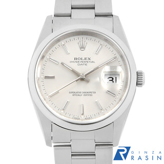ロレックス(ROLEX)のロレックス オイスターパーペチュアル デイト 15200 シルバー バー U番 メンズ 中古 腕時計(腕時計(アナログ))