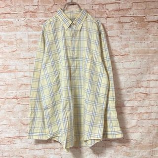 BURBERRY - バーバリーロンドン BURBERRY シャツ 長袖 チェック柄 黄色 L