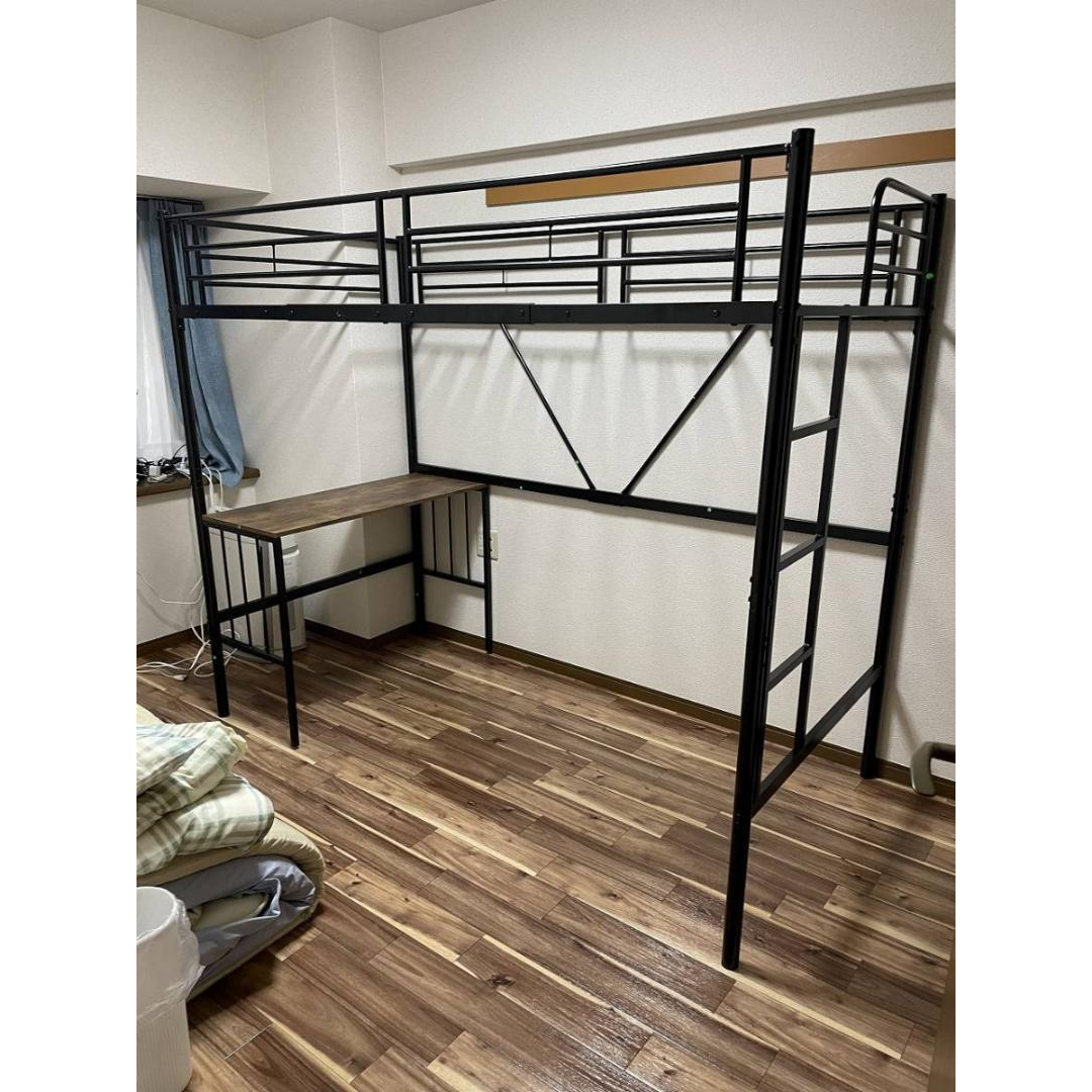 ロフトベッド パイプベッド シングル 木 収納 北欧風 子供部屋 ロフトベッド パイプベッド シングル 木 収納 北欧風 子供部屋