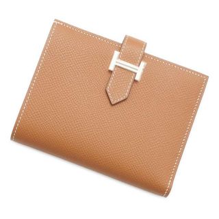 エルメス(Hermes)のエルメス 二つ折り財布 ベアンコンパクト ゴールド/ゴールド金具 ヴォーエプソン B刻印 財布(財布)